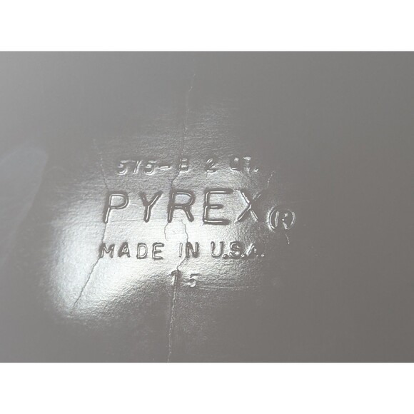 VTG 60s Pyrex Casserole Dish Metallic Gold Pine Cones 575-B Made in USA No Lid - Picture 11 of 11